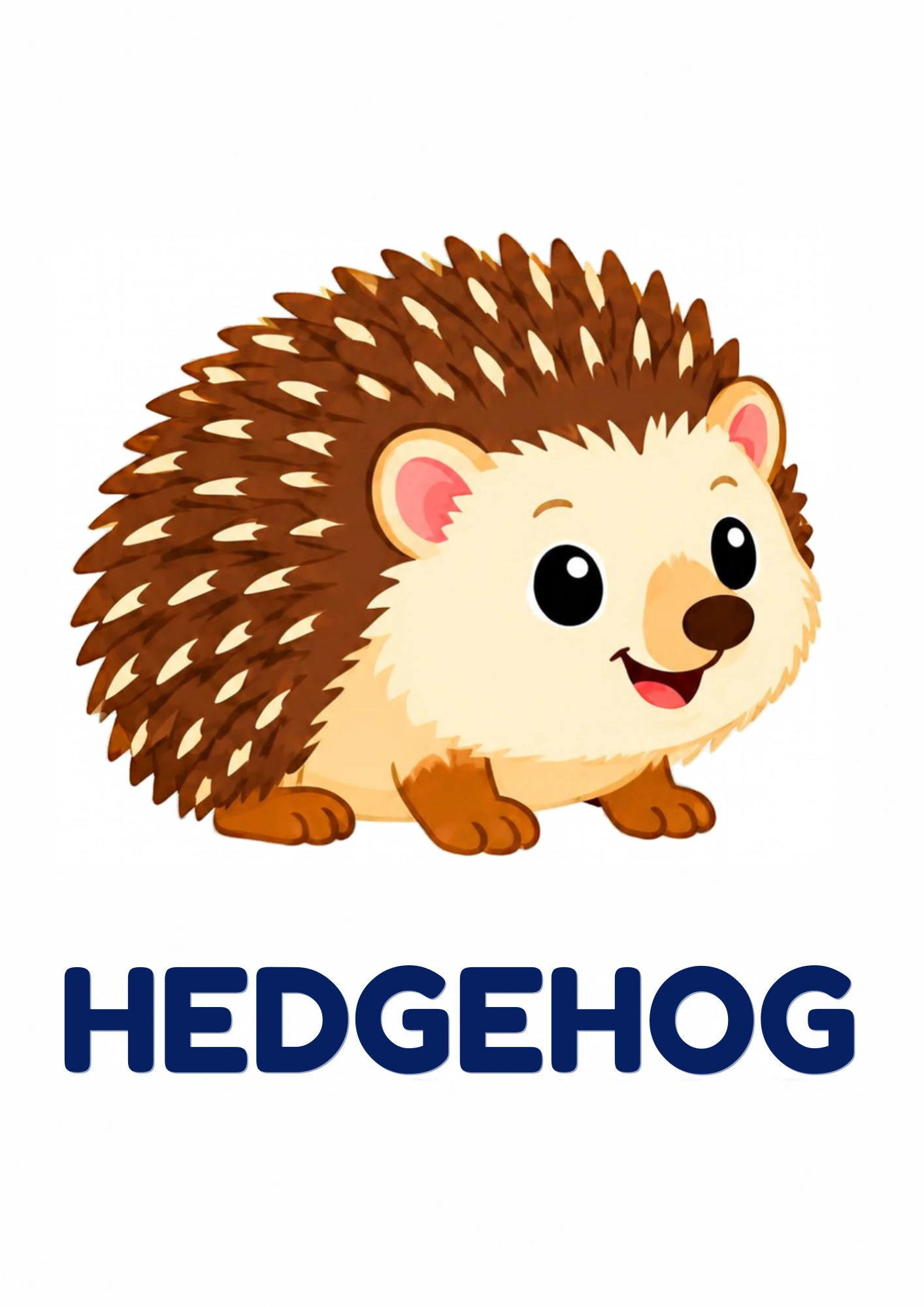 Hedgehog picture card for toddlers