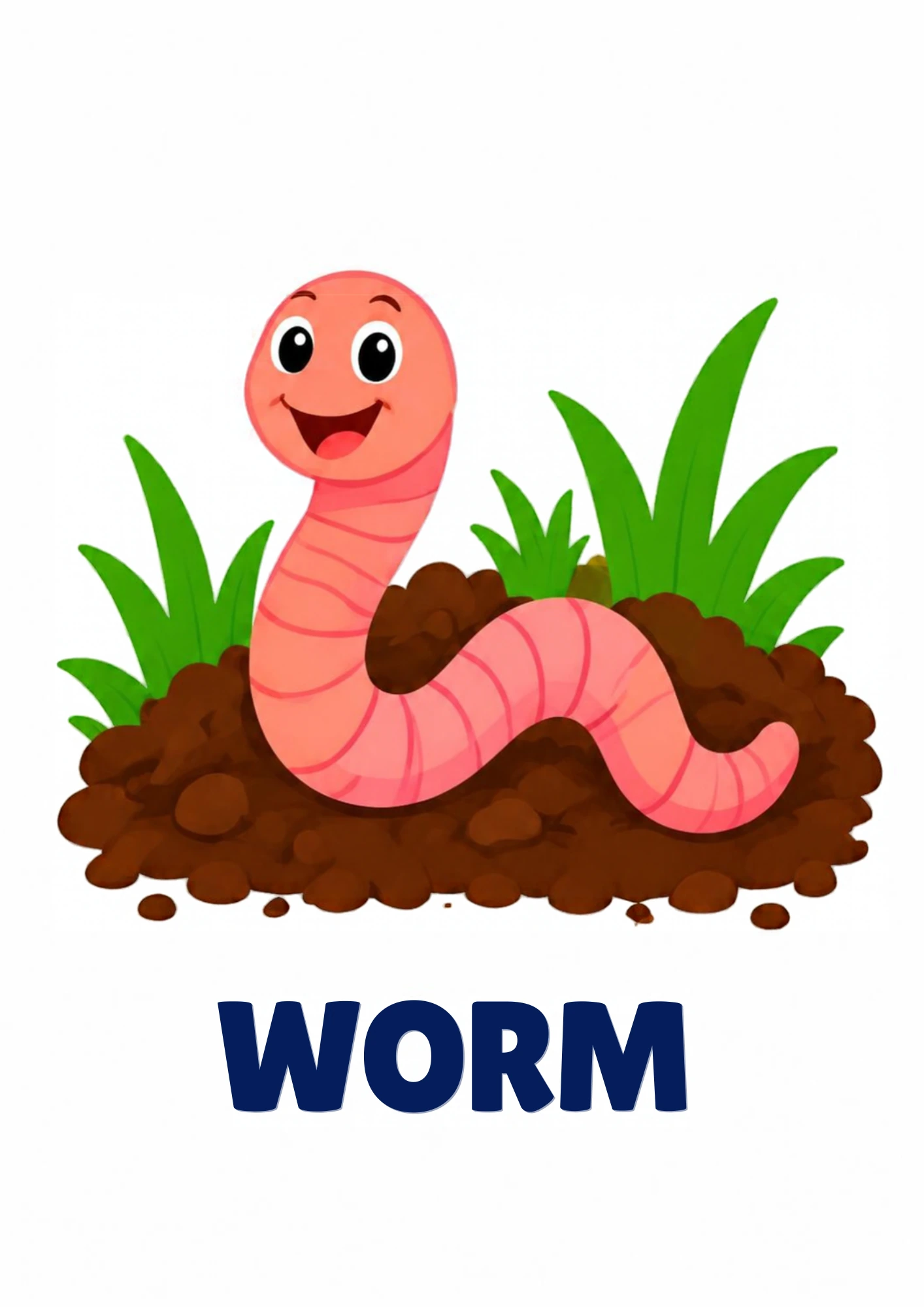 Worm picture card for toddlers