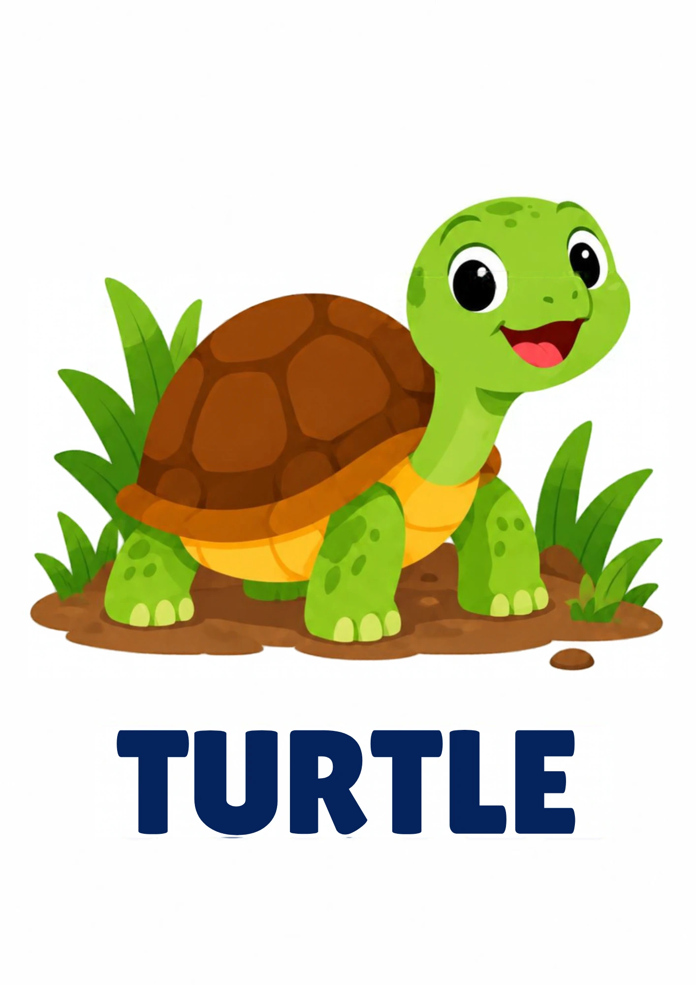 Turtle picture card for toddlers