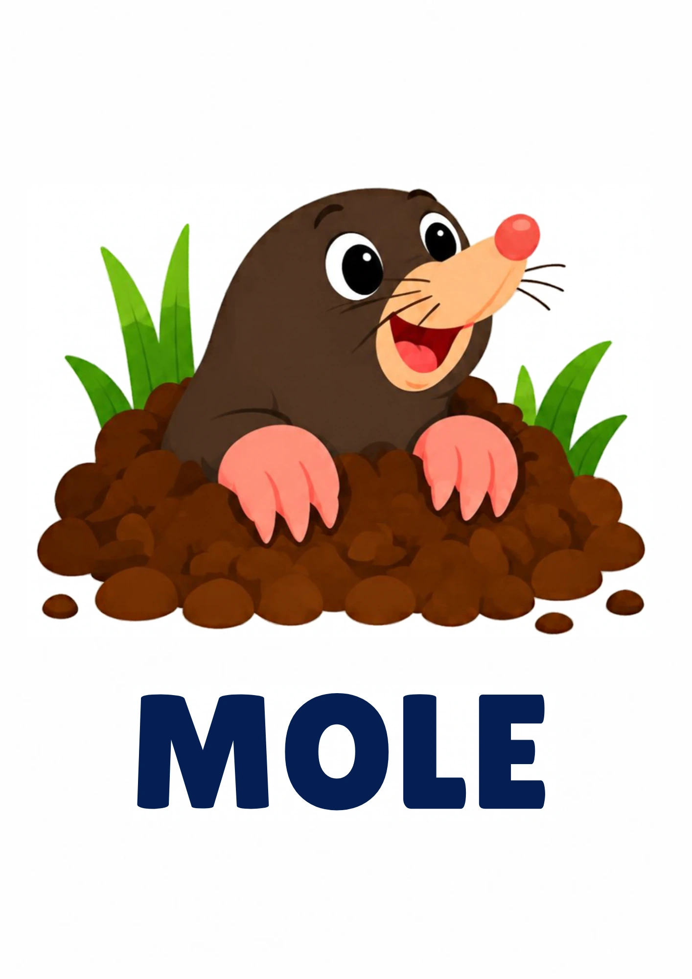 Mole picture card for toddlers