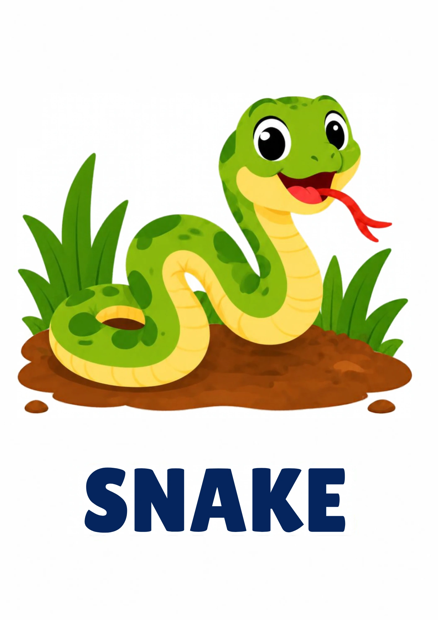 Snake picture card for toddlers