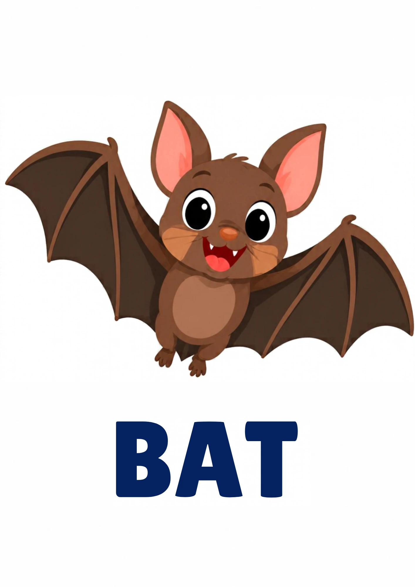 Bat picture card for toddlers