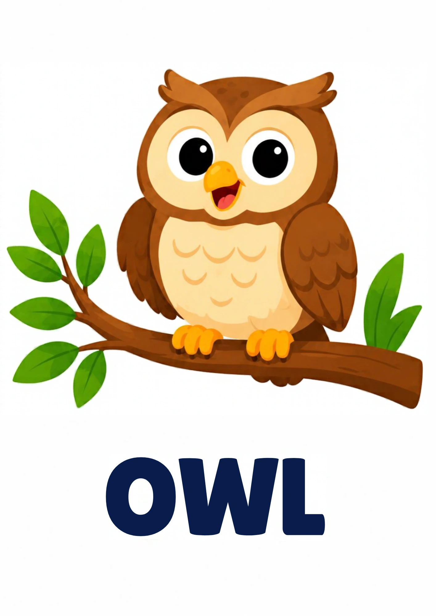 Owl picture card for toddlers