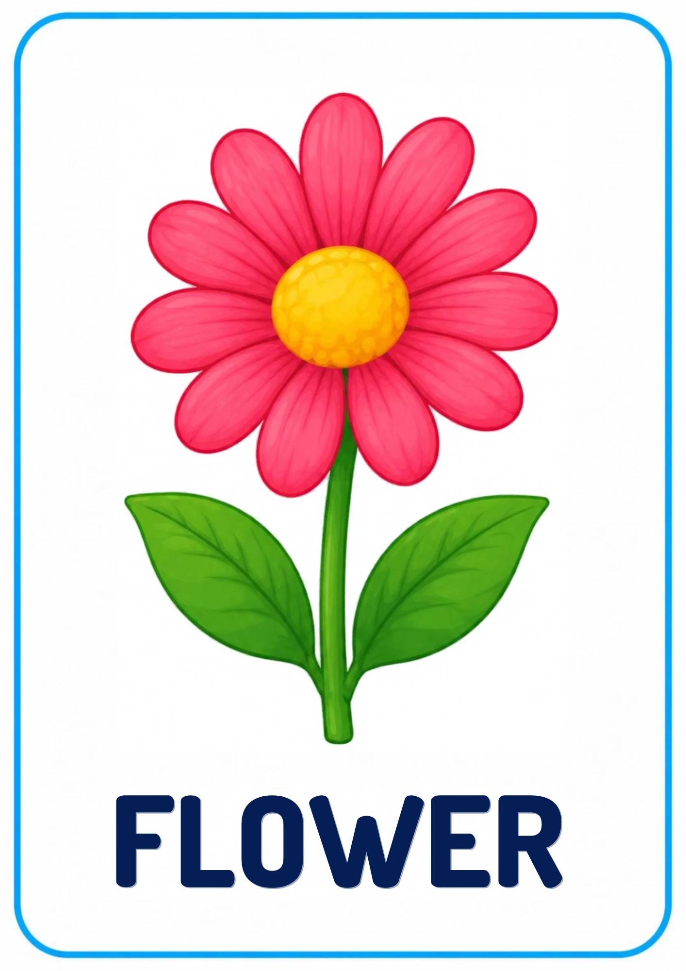 Flower picture card for toddlers
