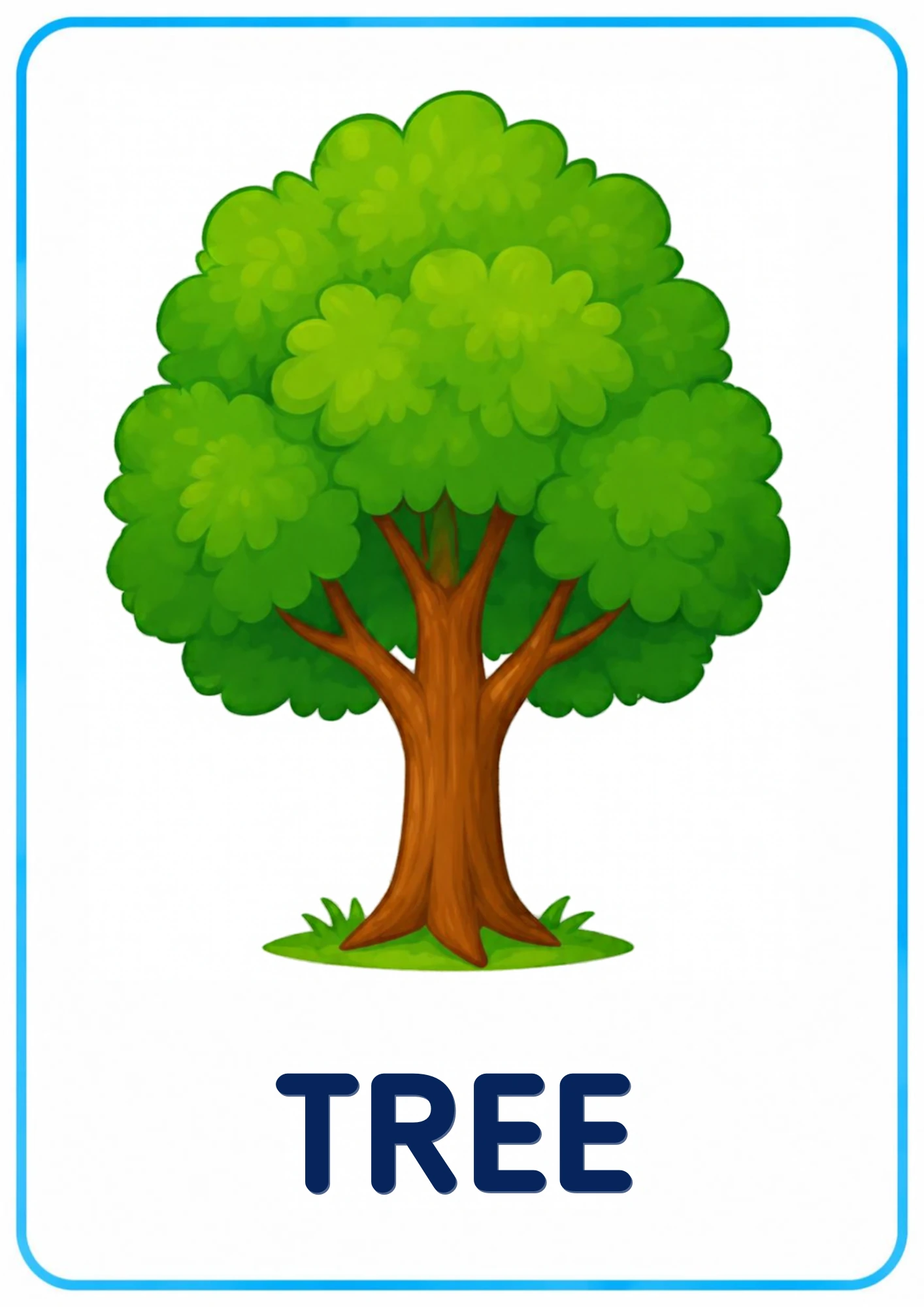 Tree picture card for toddlers
