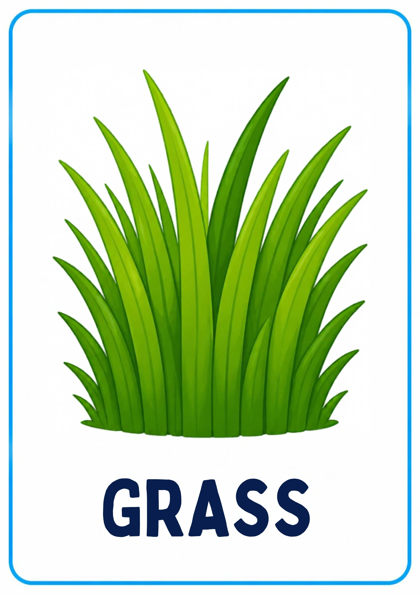 Grass picture card for toddlers