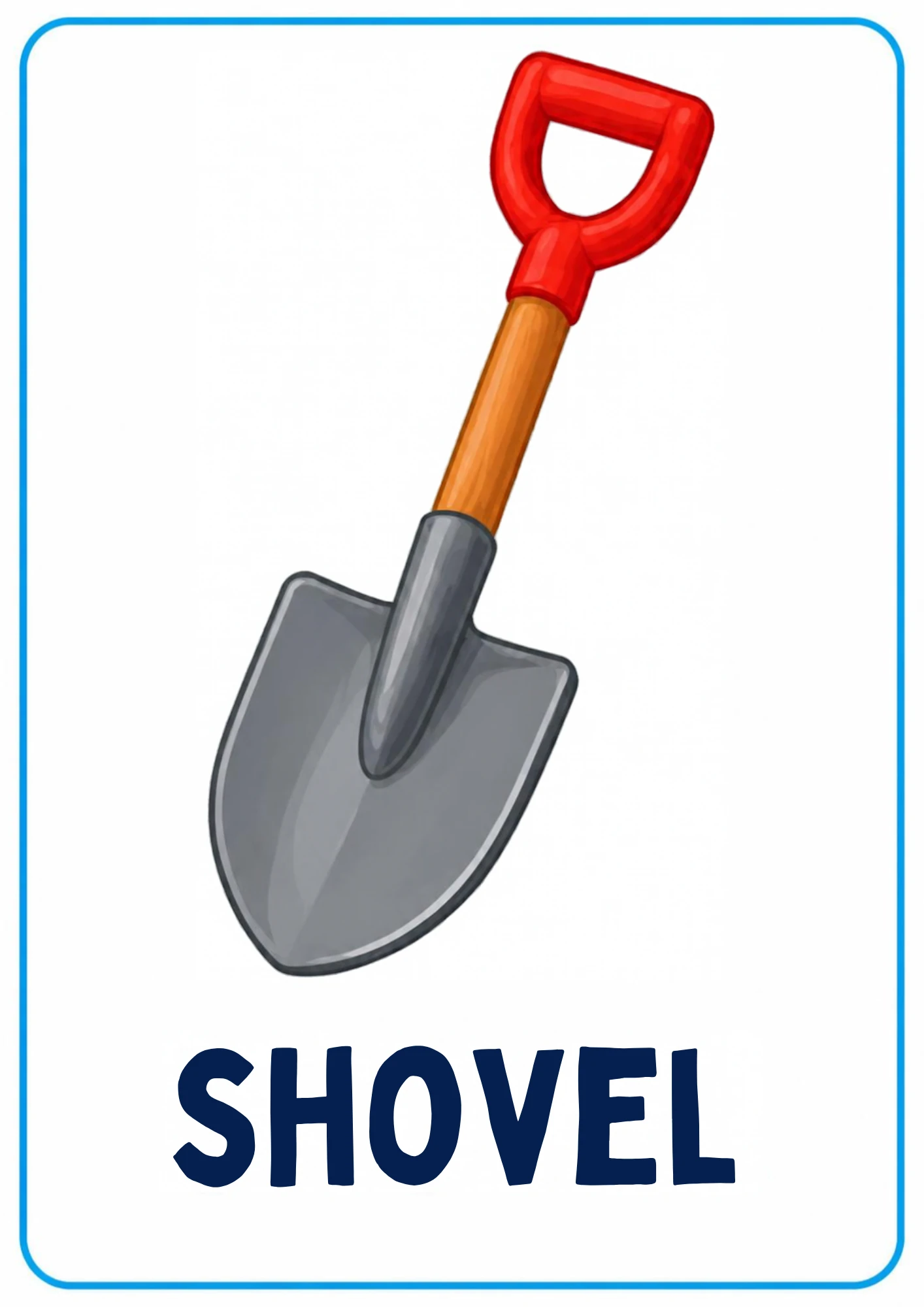 Shovel picture card for toddlers
