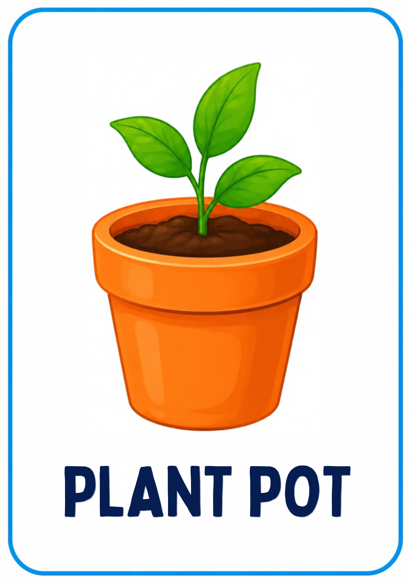 Plant pot picture card for toddlers