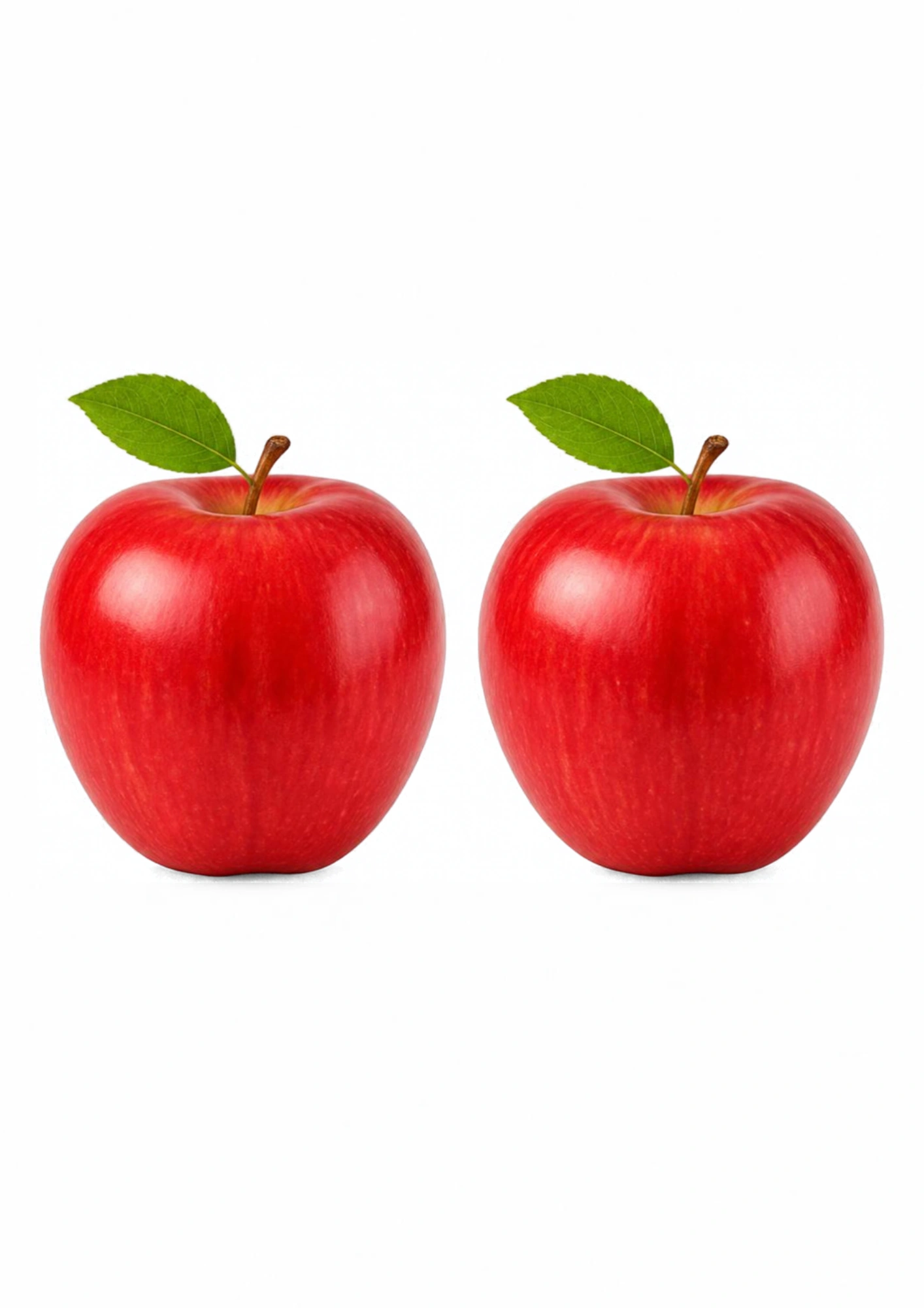 Two matching red apples for a toddler matching activity