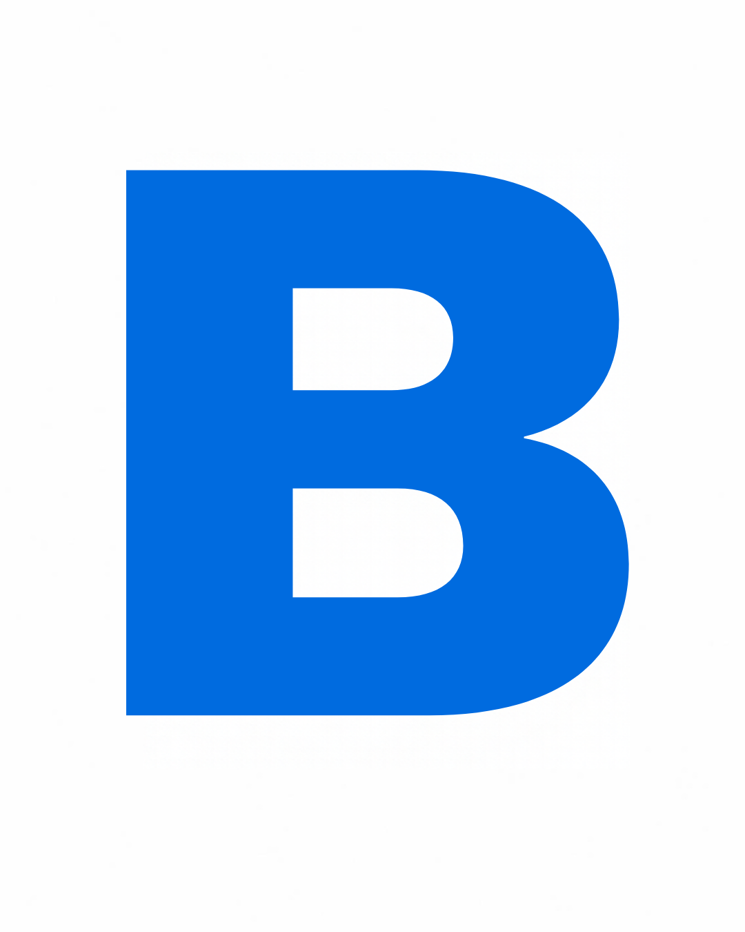 Uppercase letter B as large playful letter art