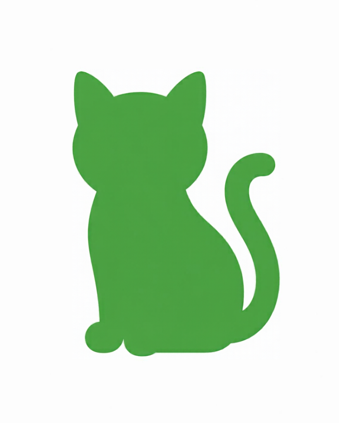 Object card for the letter C: the cat as a bold flat-colour picture on a white card, from the Kiddo School alphabet