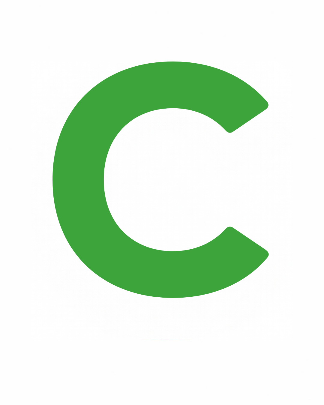 Uppercase letter C as large playful letter art