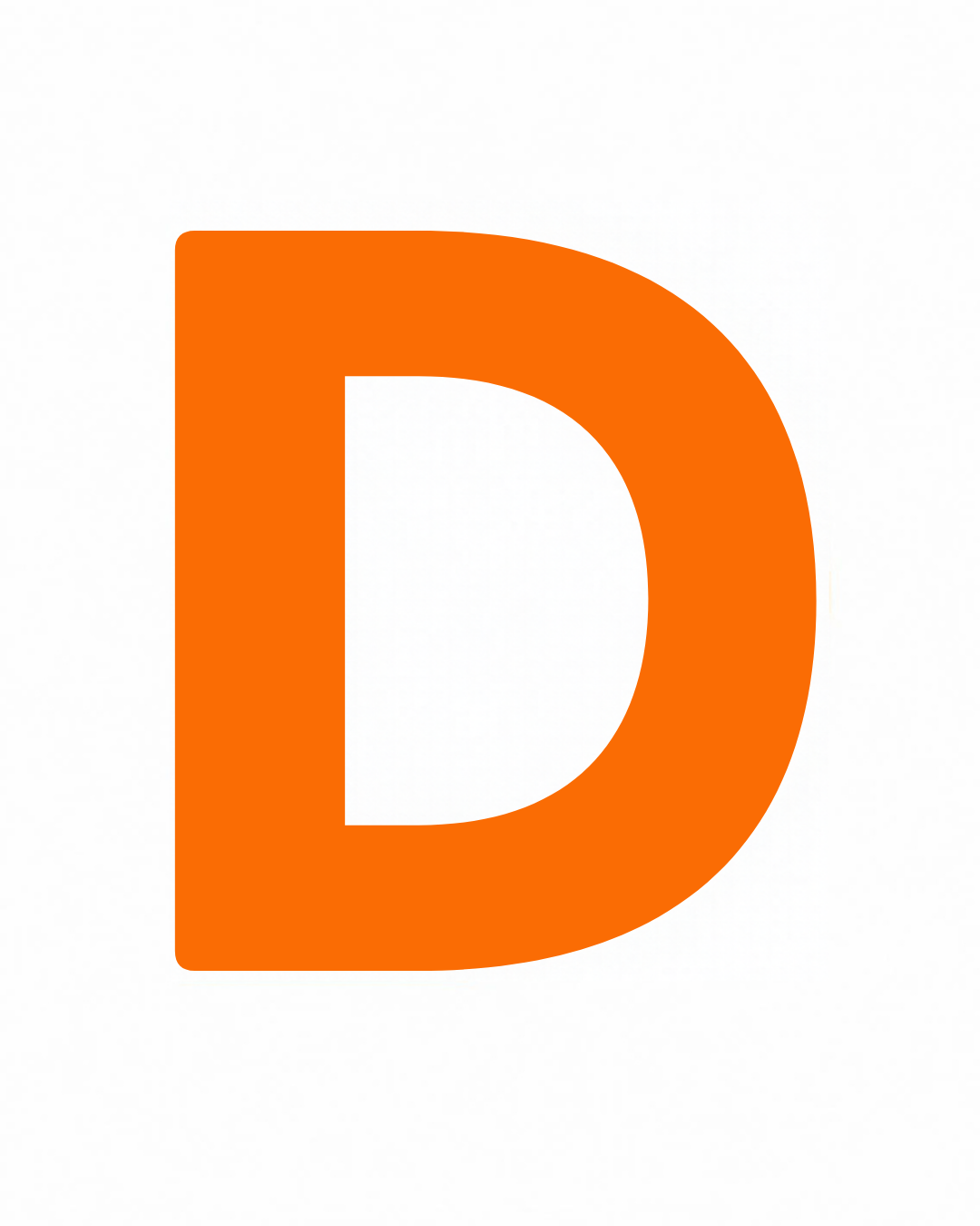 Uppercase letter D as large playful letter art