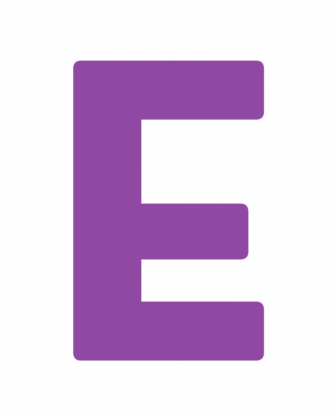 Uppercase letter E as large playful letter art