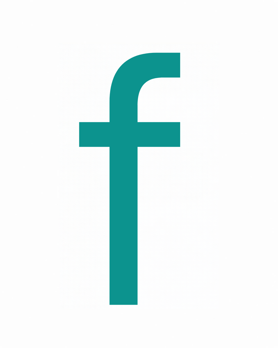 Lowercase letter card: the little letter f in its own colour on a white card, from the Kiddo School alphabet