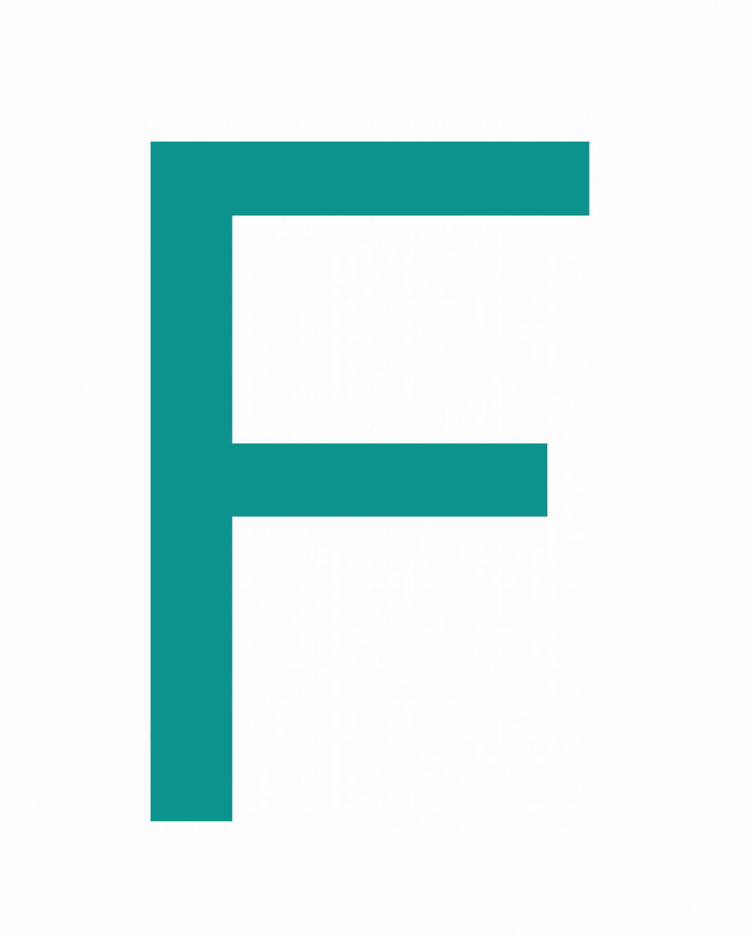 Uppercase letter F as large playful letter art