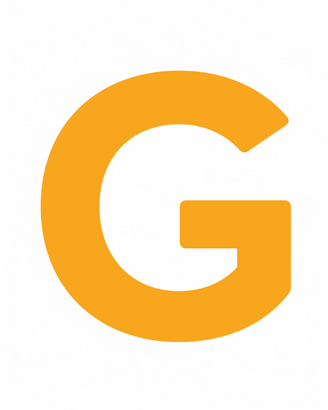 Uppercase letter G as large playful letter art