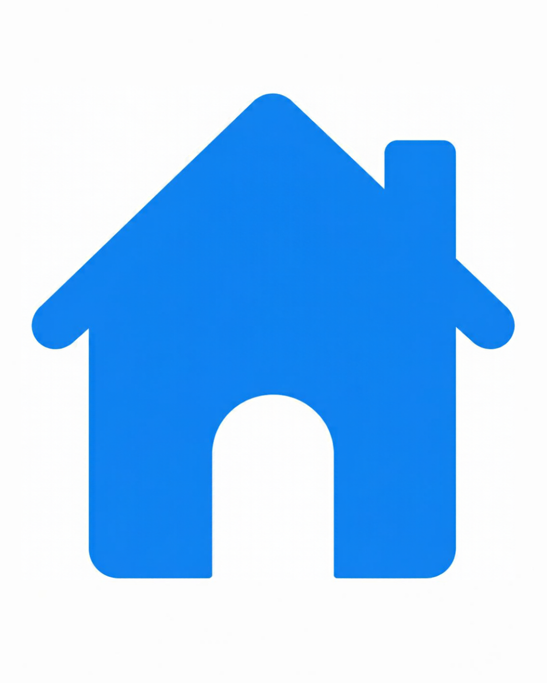 Object card for the letter H: the house as a bold flat-colour picture on a white card, from the Kiddo School alphabet