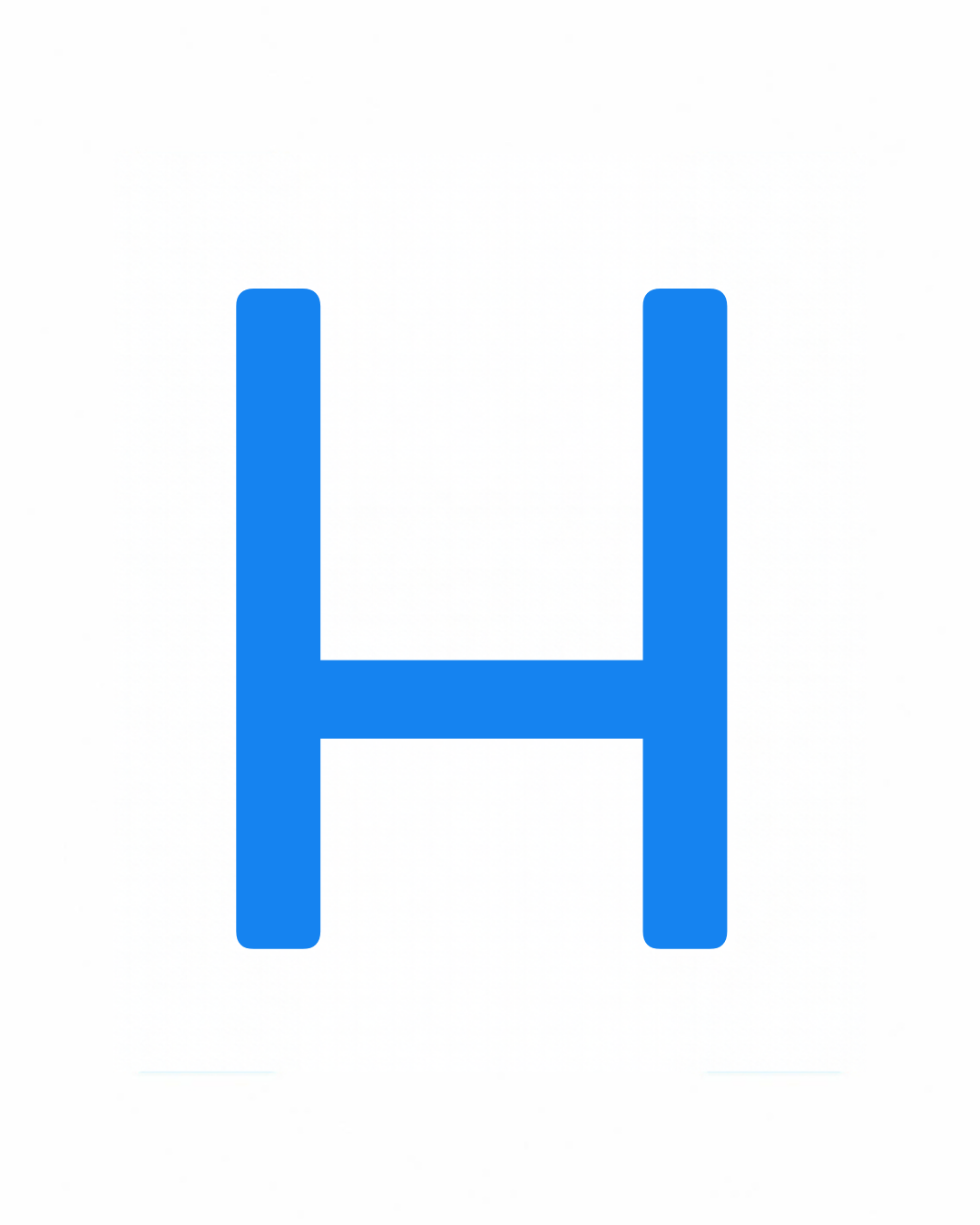 Uppercase letter H as large playful letter art