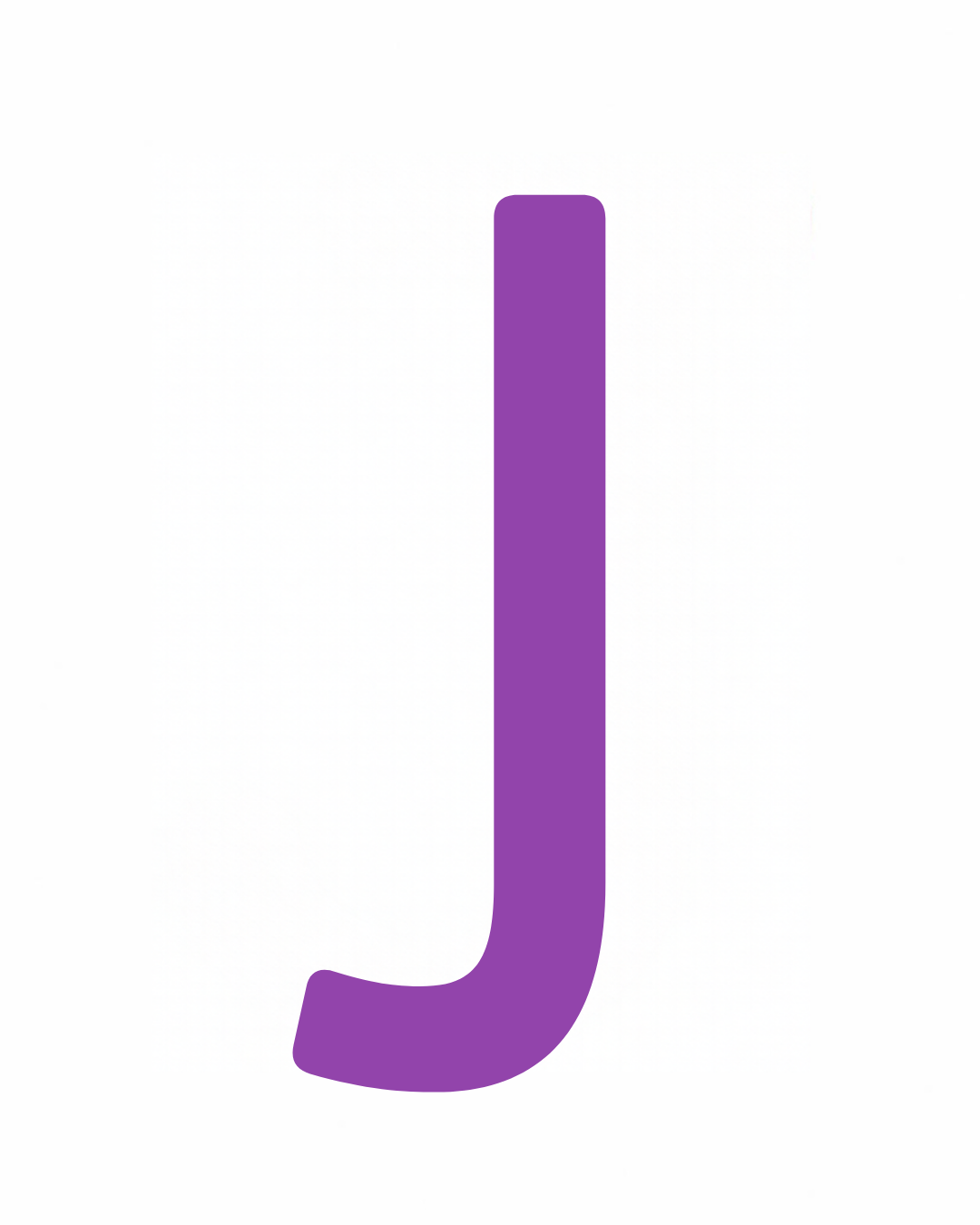 Uppercase letter J as large playful letter art