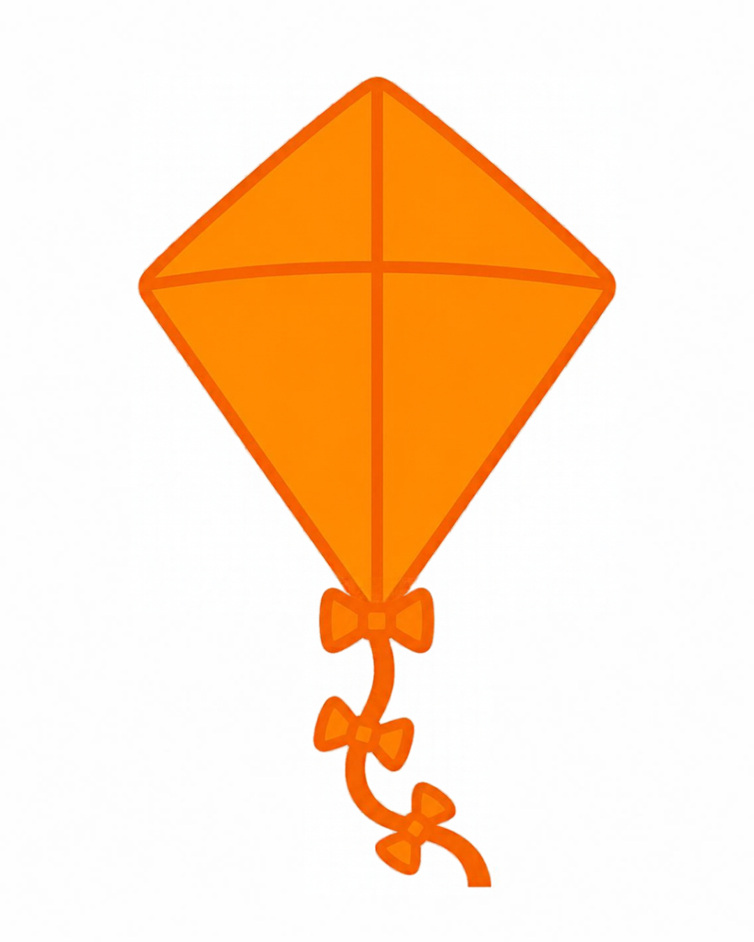 Object card for the letter K: the kite as a bold flat-colour picture on a white card, from the Kiddo School alphabet