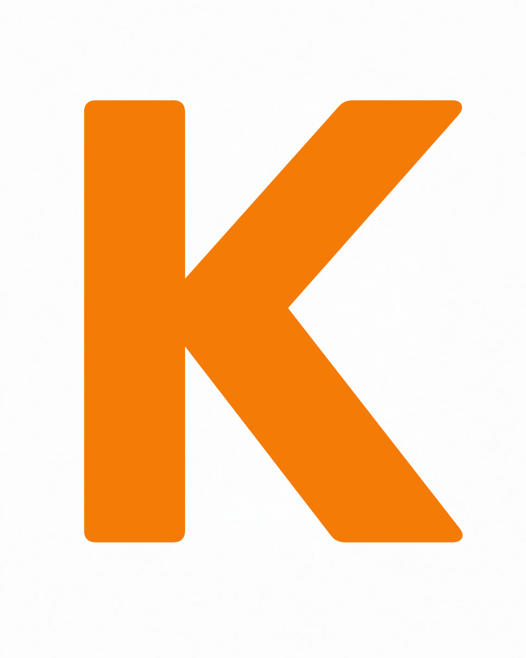 Uppercase letter K as large playful letter art