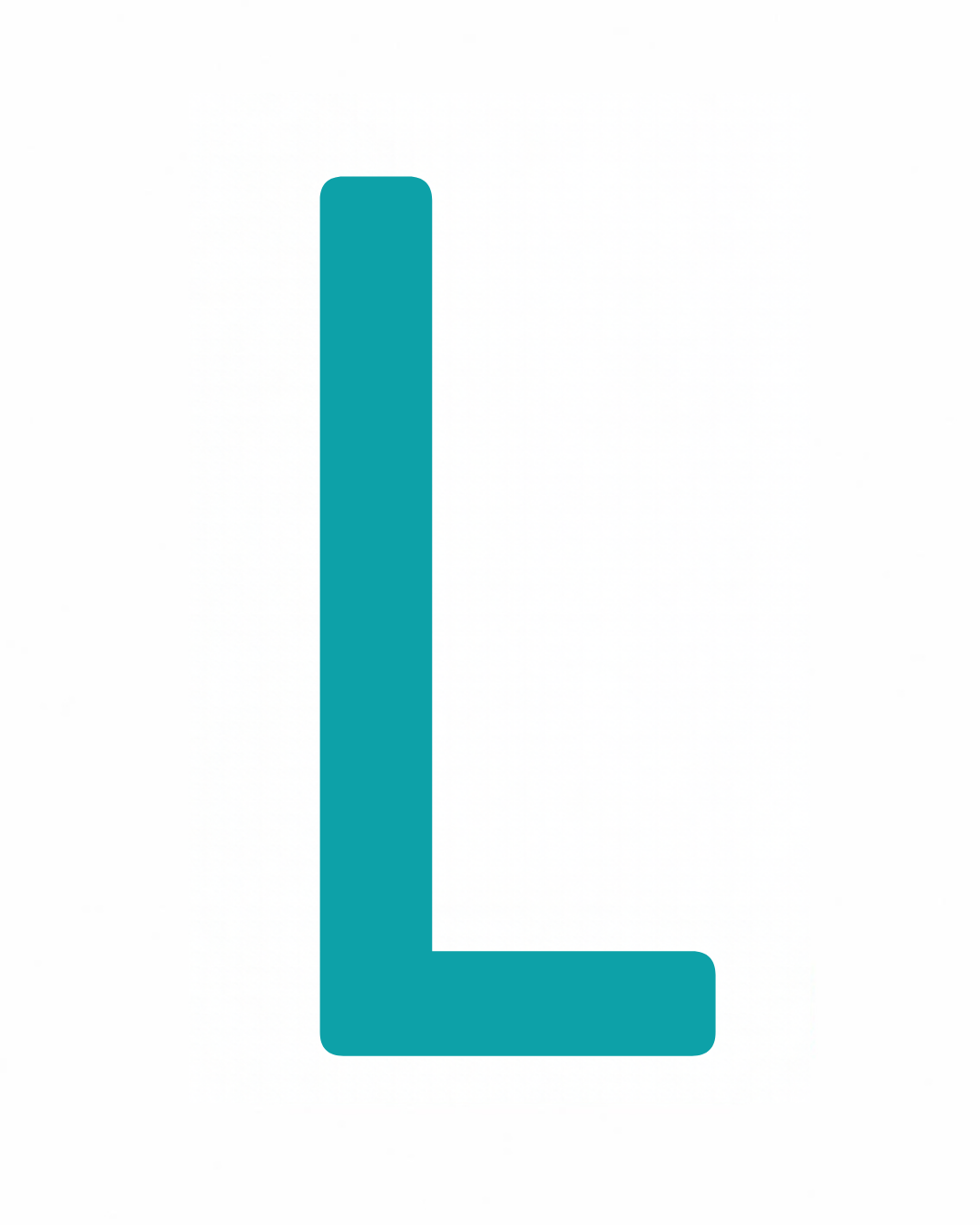 Uppercase letter L as large playful letter art