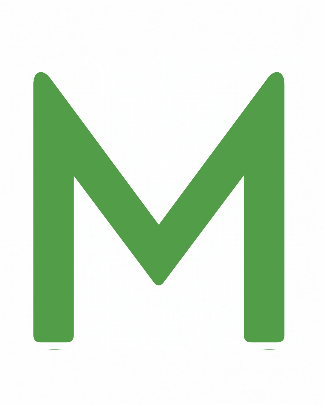 Uppercase letter M as large playful letter art