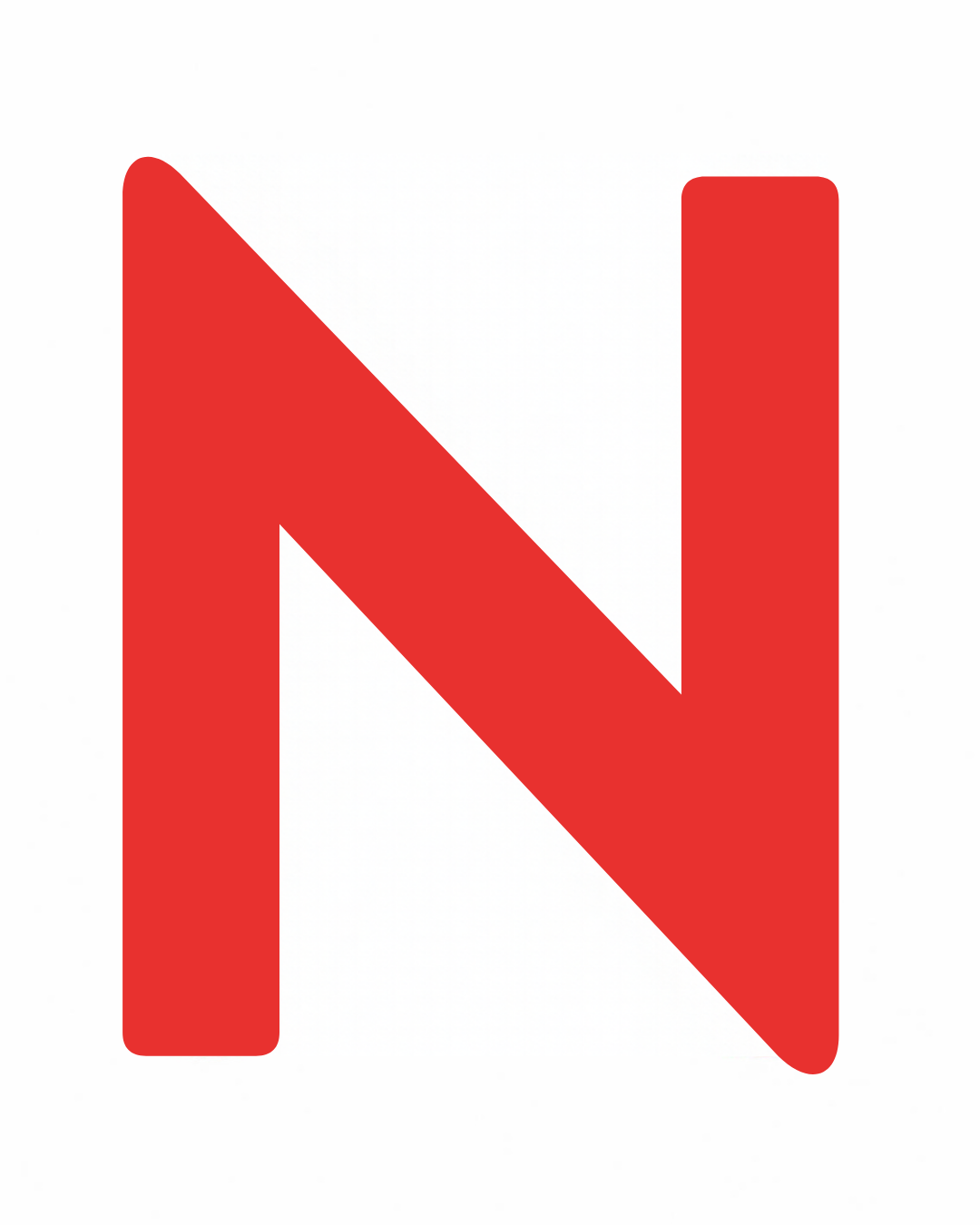 Uppercase letter N as large playful letter art