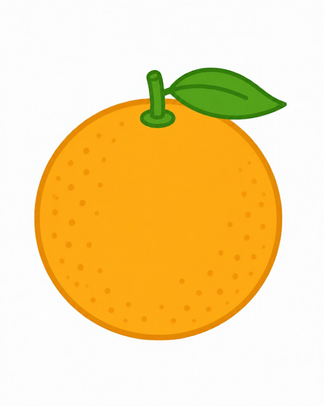 Object card for the letter O: the orange as a bold flat-colour picture on a white card, from the Kiddo School alphabet