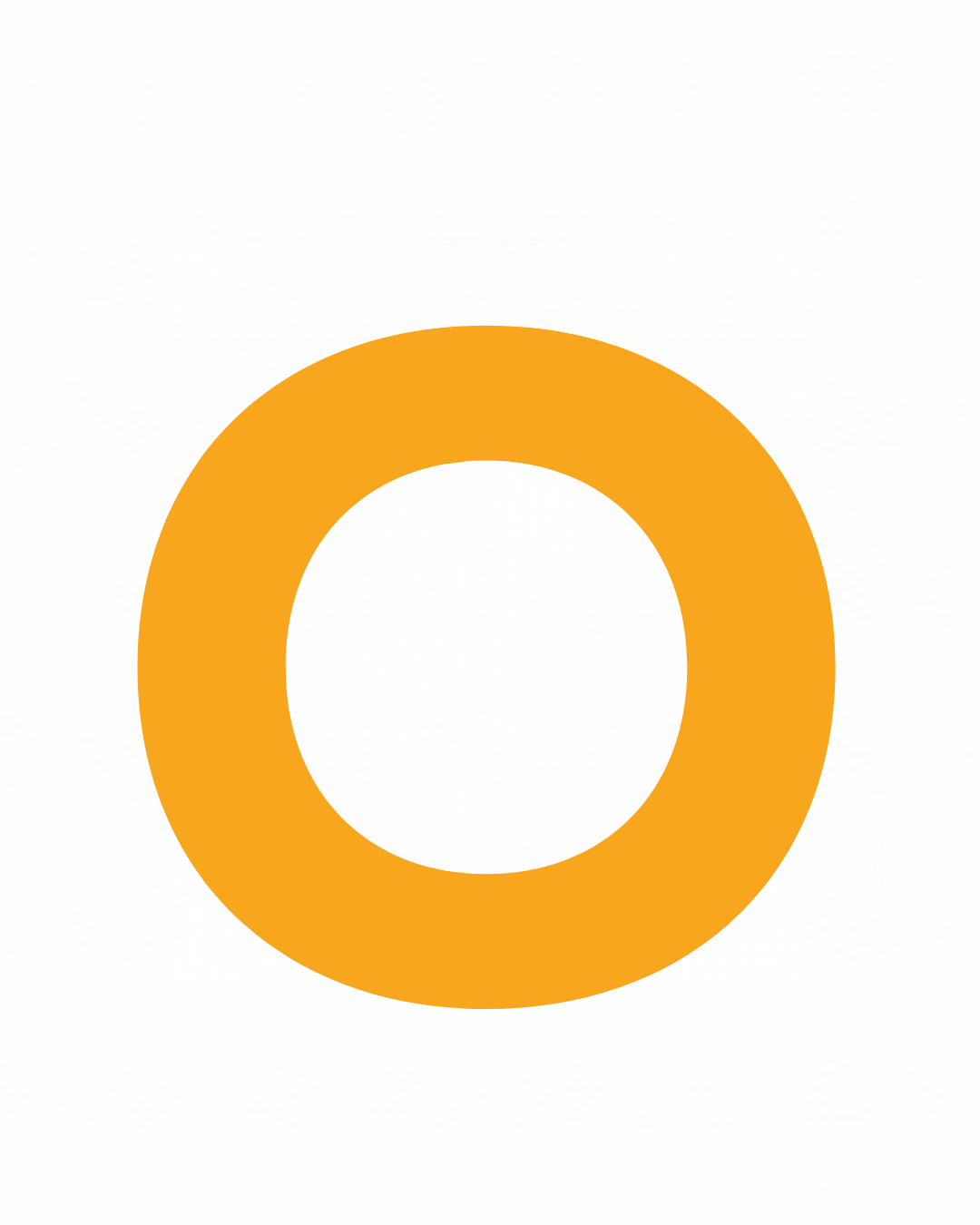Uppercase letter O as large playful letter art