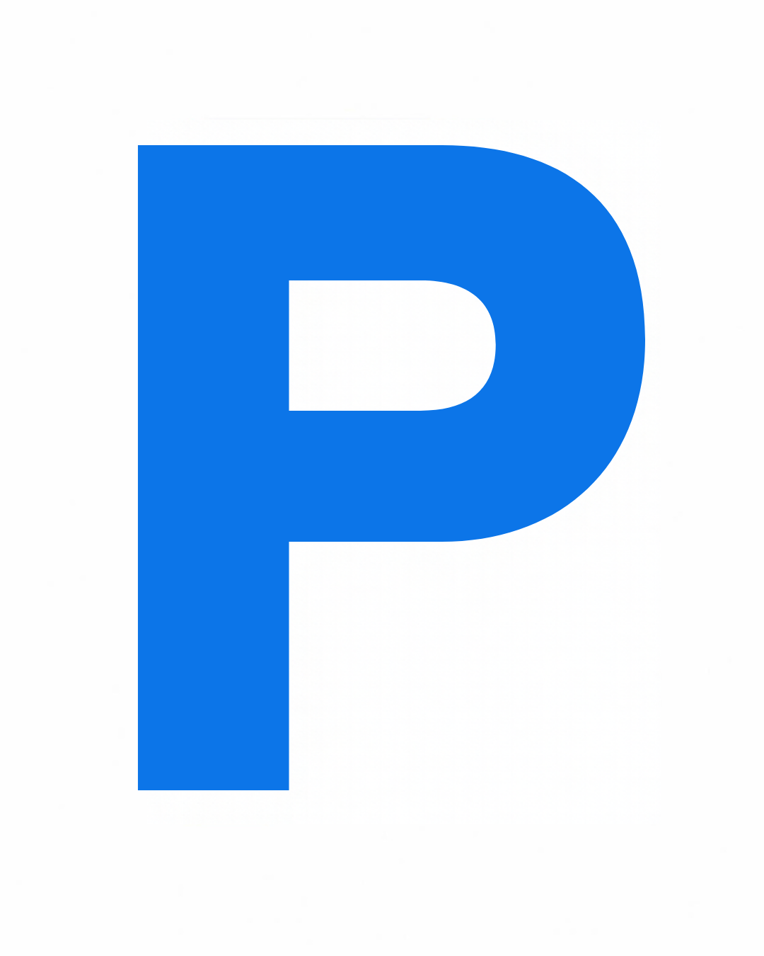 Uppercase letter P as large playful letter art