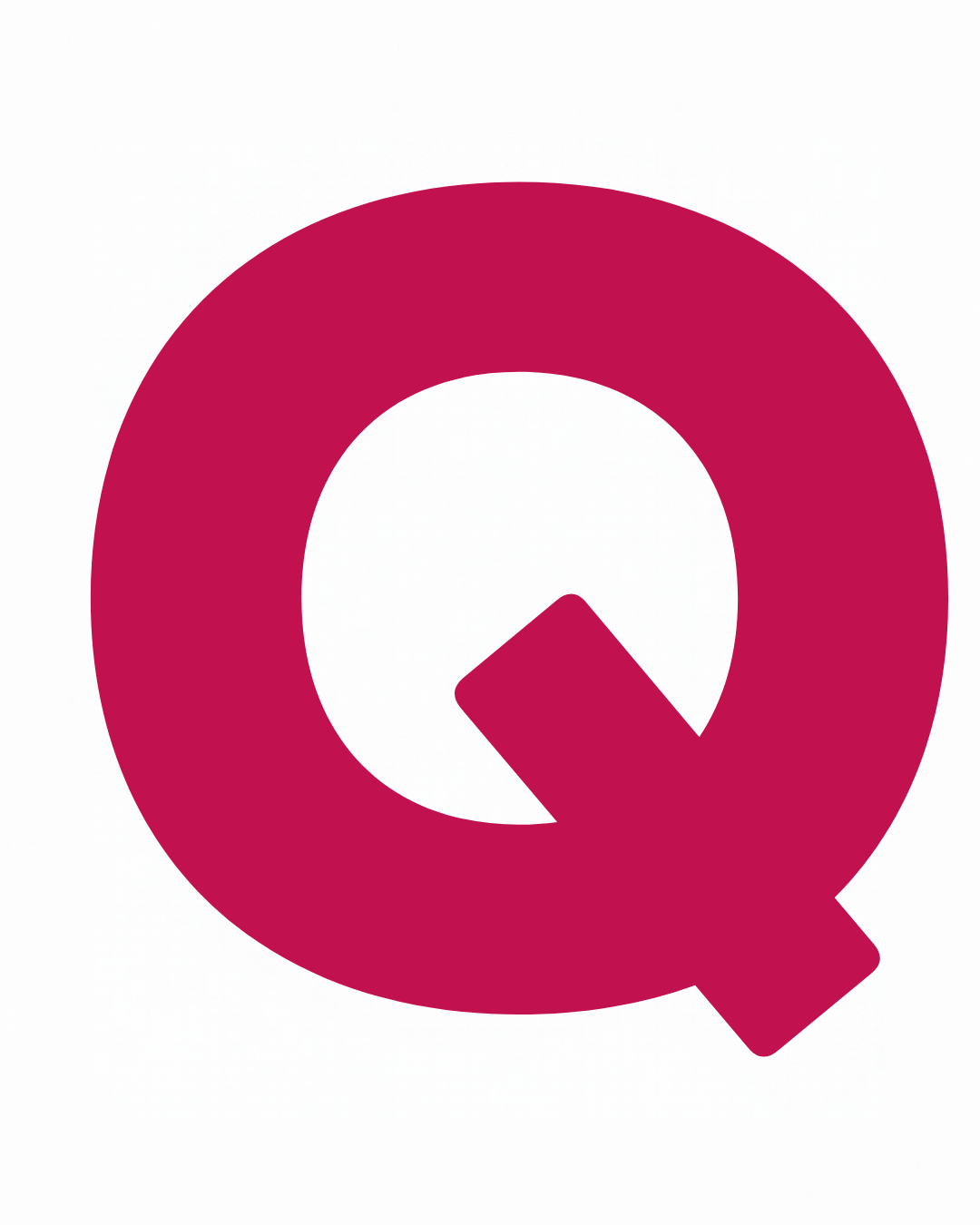 Uppercase letter Q as large playful letter art