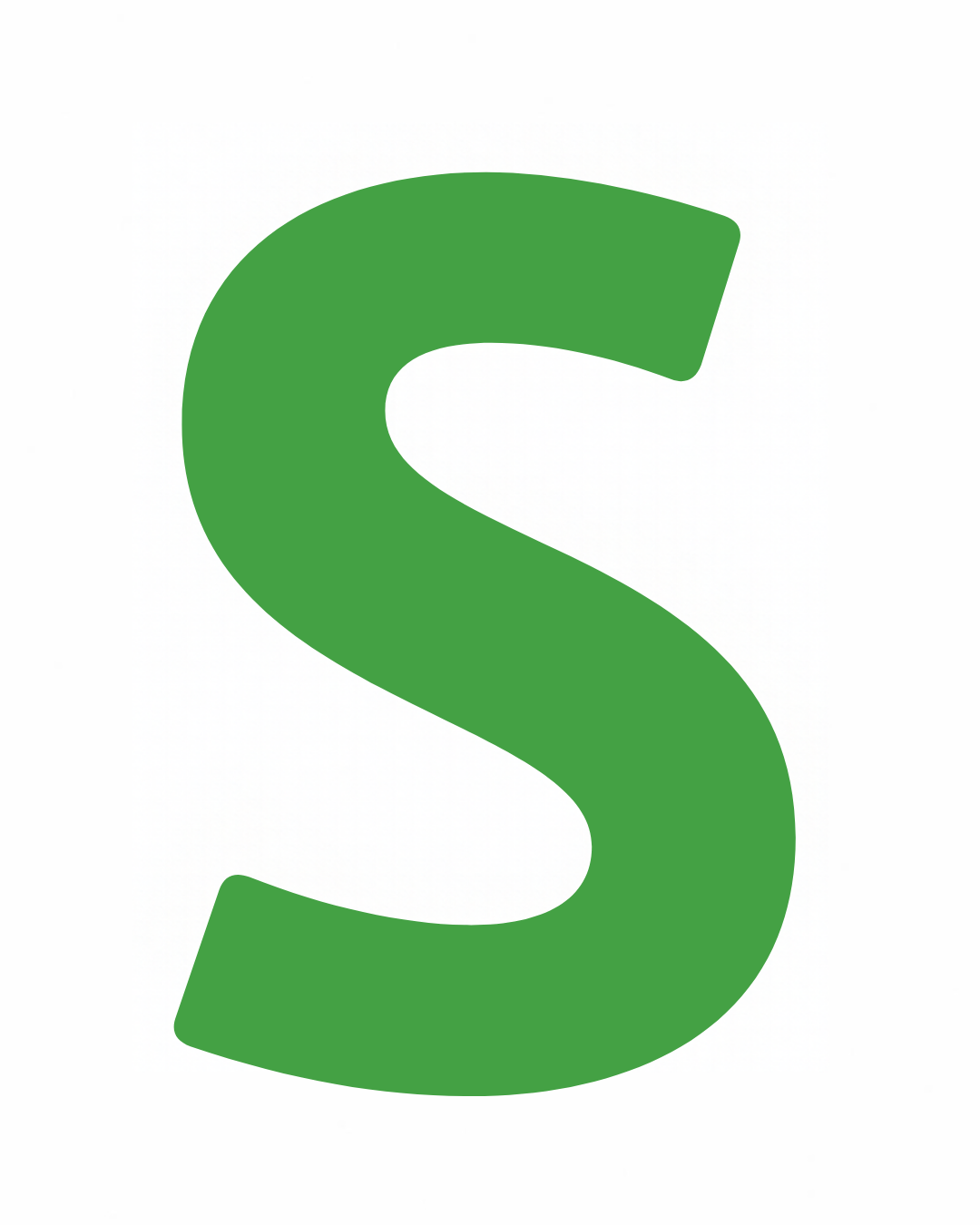 Uppercase letter S as large playful letter art