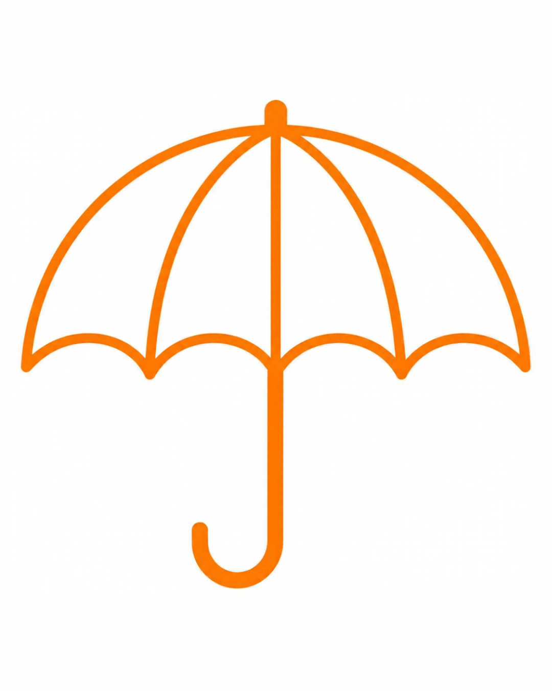 Object card for the letter U: the umbrella as a bold flat-colour picture on a white card, from the Kiddo School alphabet