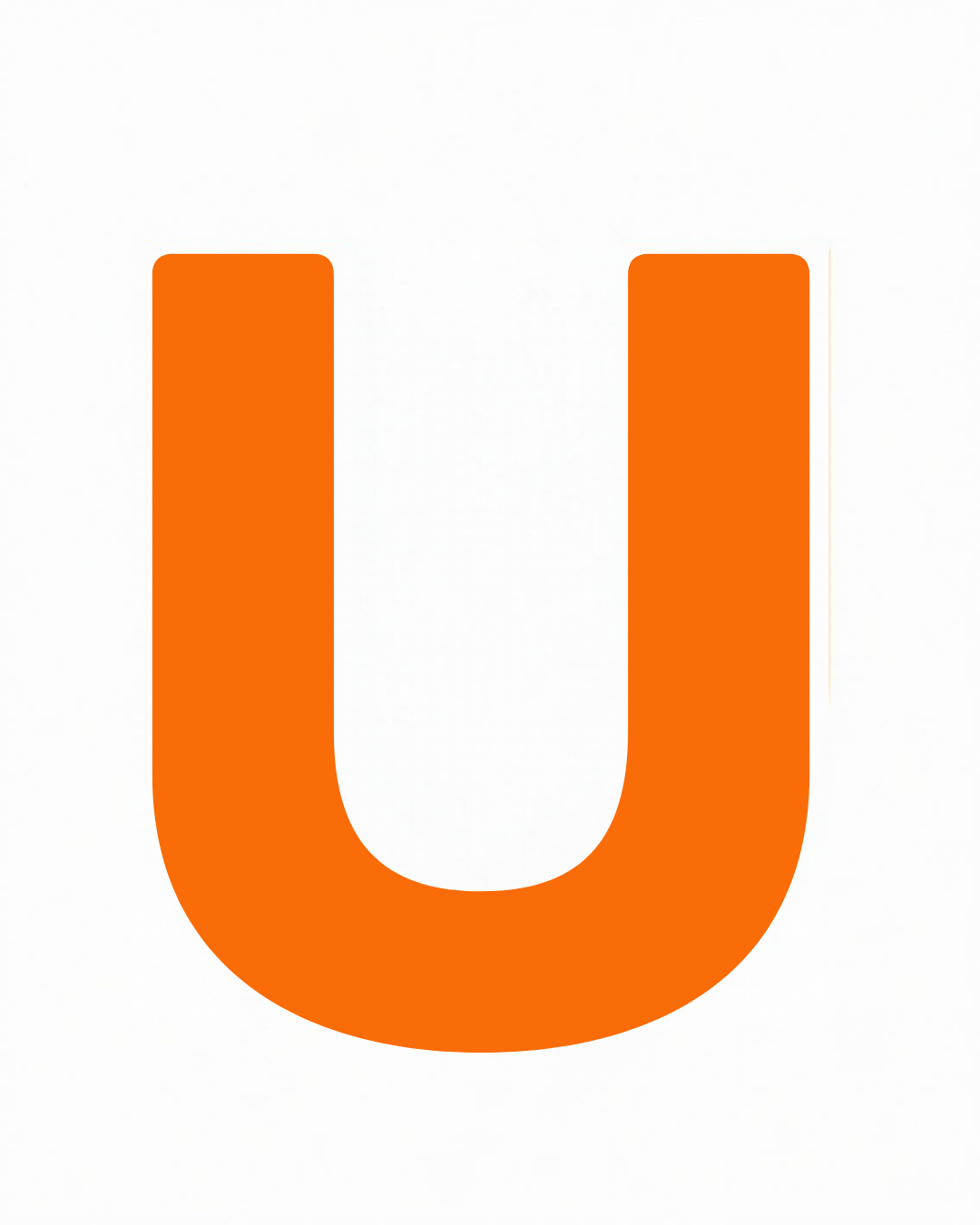 Uppercase letter U as large playful letter art