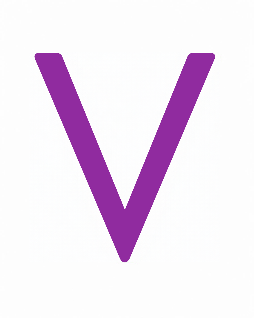 Uppercase letter V as large playful letter art