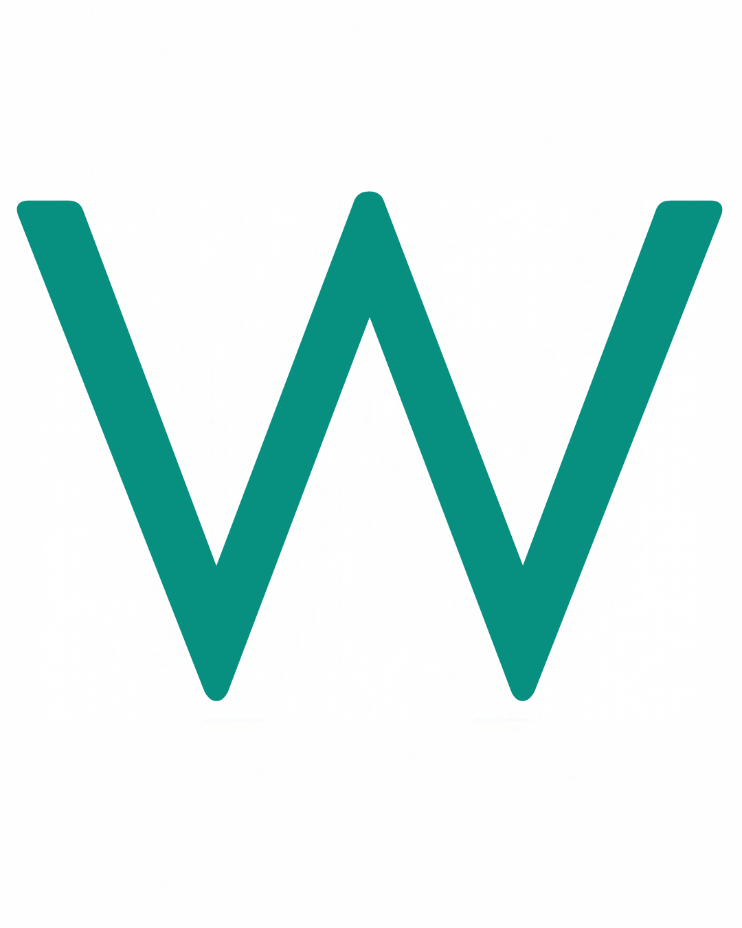 Uppercase letter W as large playful letter art