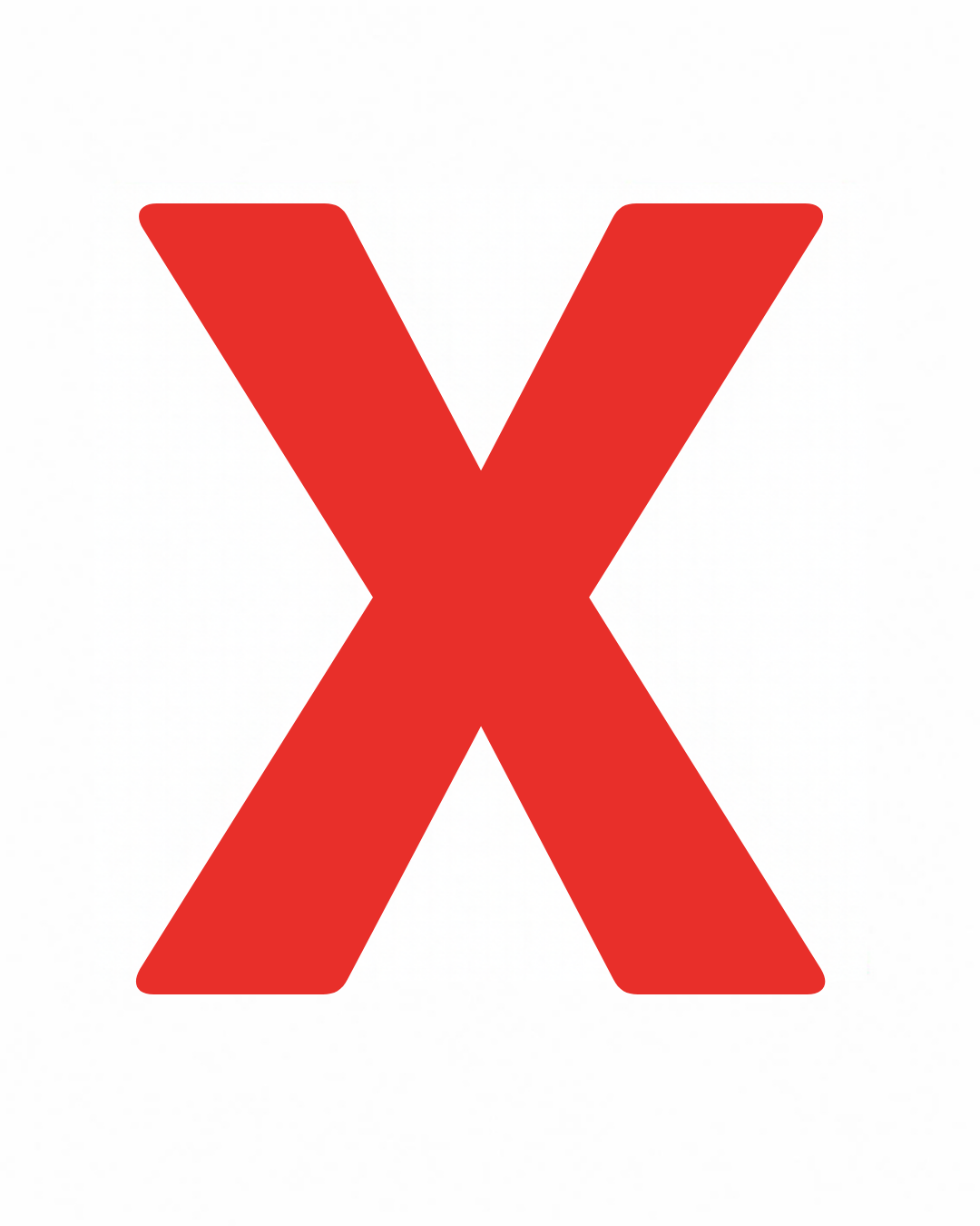 Uppercase letter X as large playful letter art