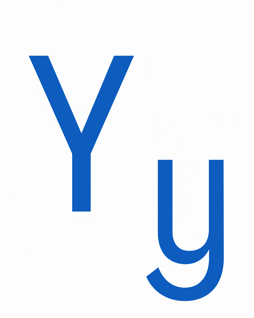 Big and little letter card: Y and y together on a white card, from the Kiddo School alphabet