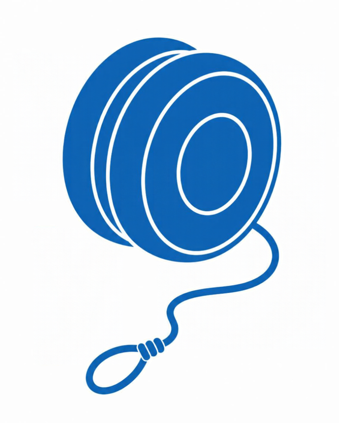 Object card for the letter Y: the yo-yo as a bold flat-colour picture on a white card, from the Kiddo School alphabet