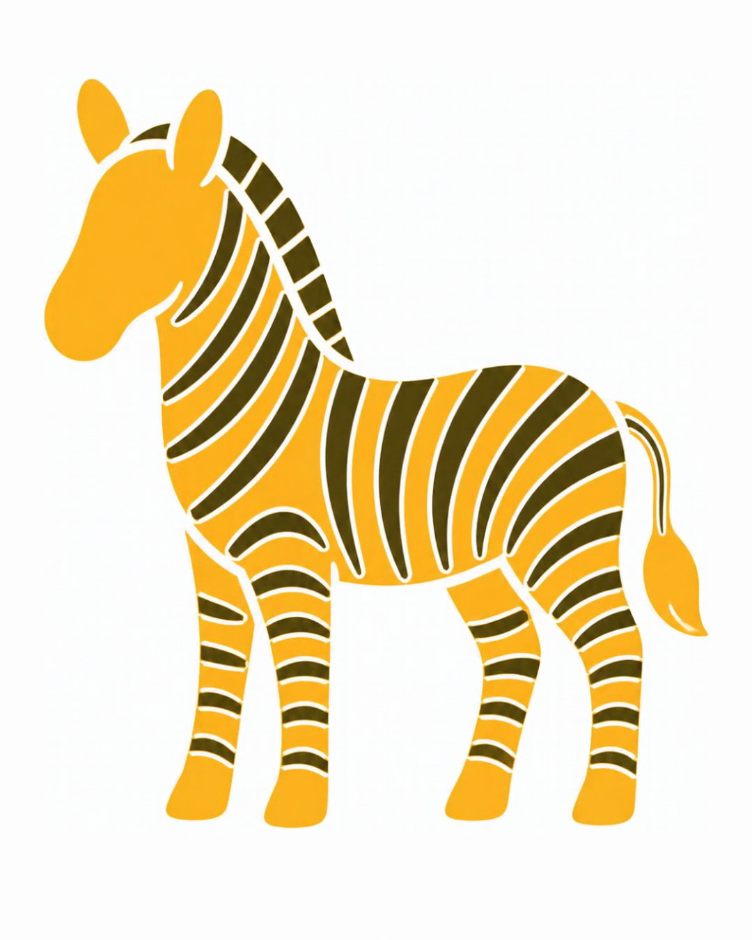 Object card for the letter Z: the zebra as a bold flat-colour picture on a white card, from the Kiddo School alphabet