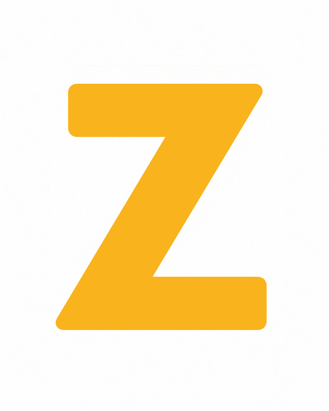 Uppercase letter Z as large playful letter art