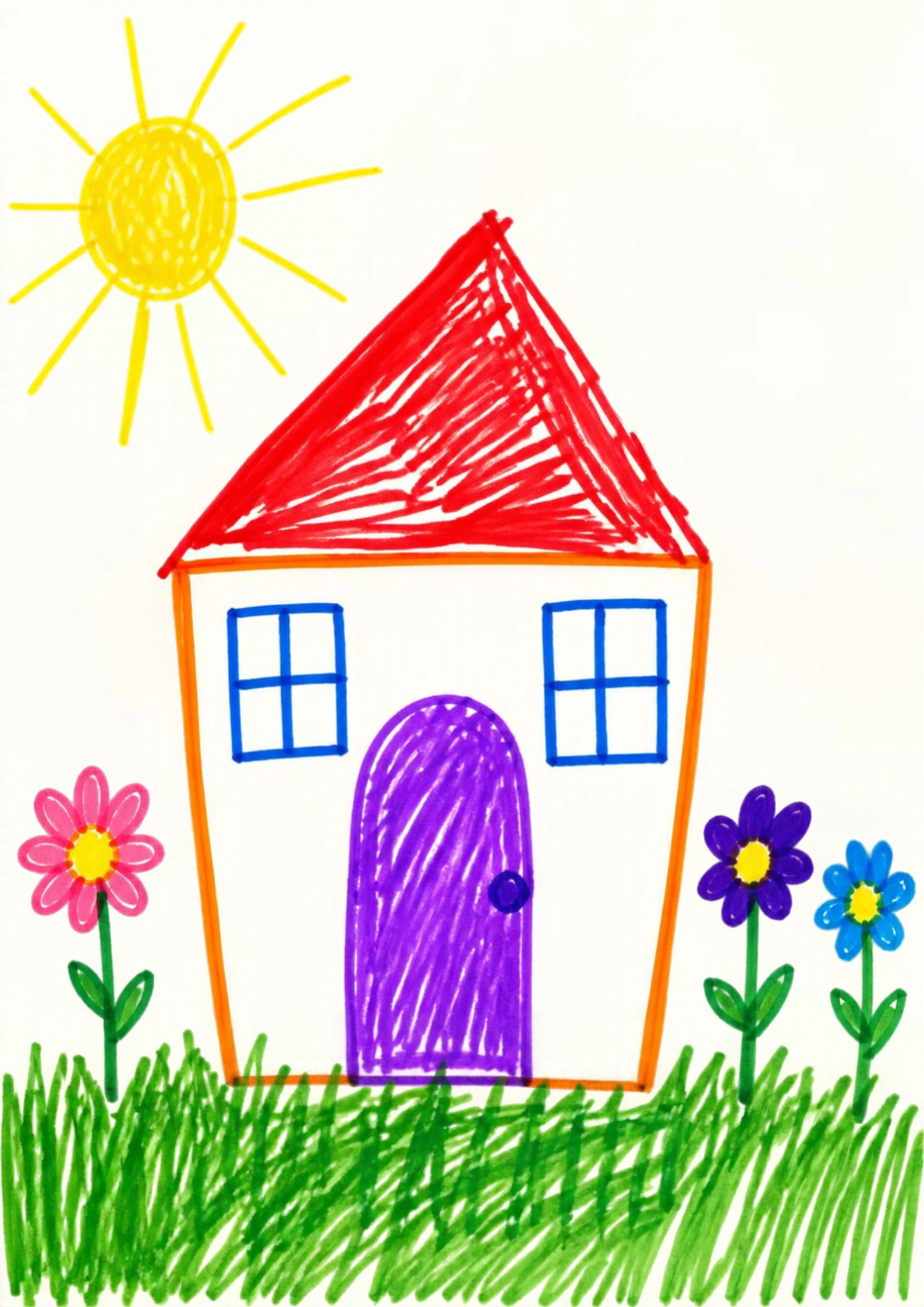 Child-style drawing of a house