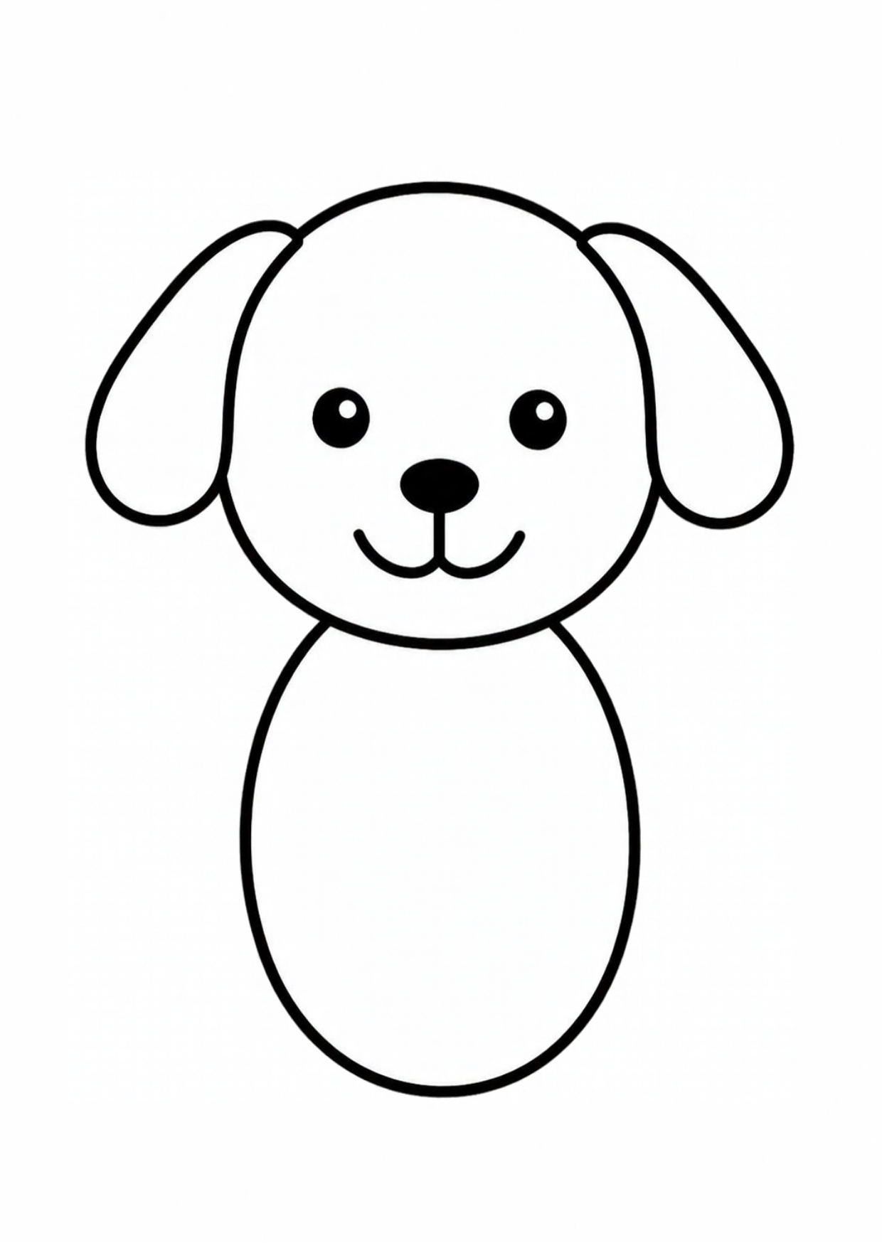 The dog head with an oval body added below it.