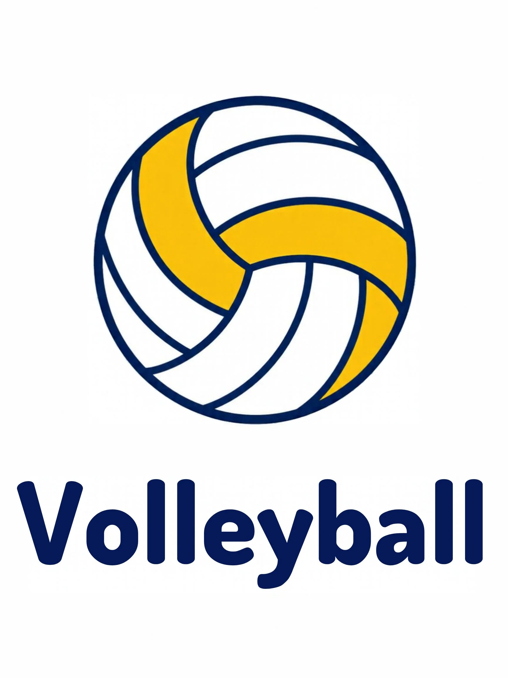 A sports flashcard titled Volleyball: the word "volleyball" over a volleyball scene with a net and a ball in the air.
