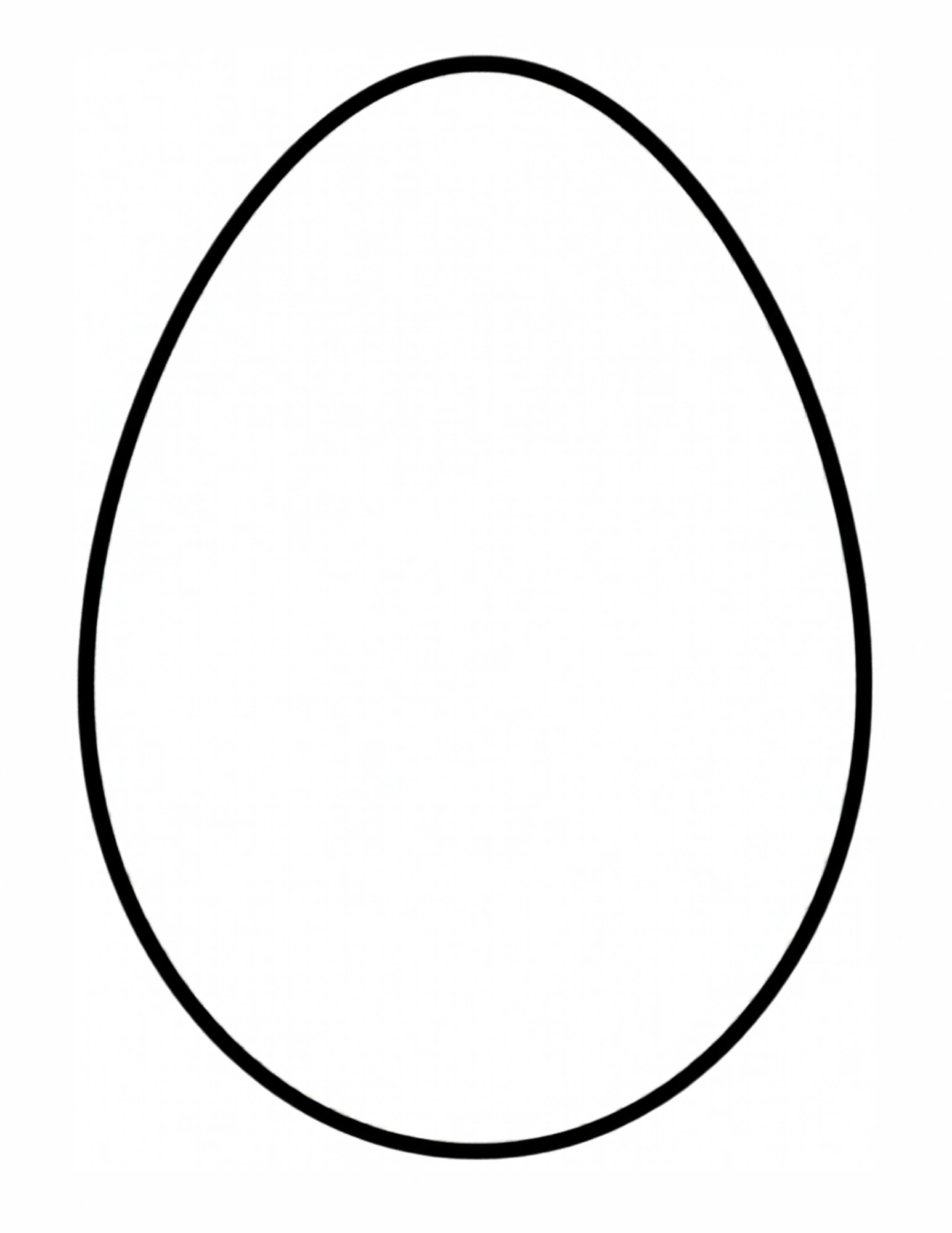 A big bold egg outline — an oval with a narrower top — on a white coloring page.