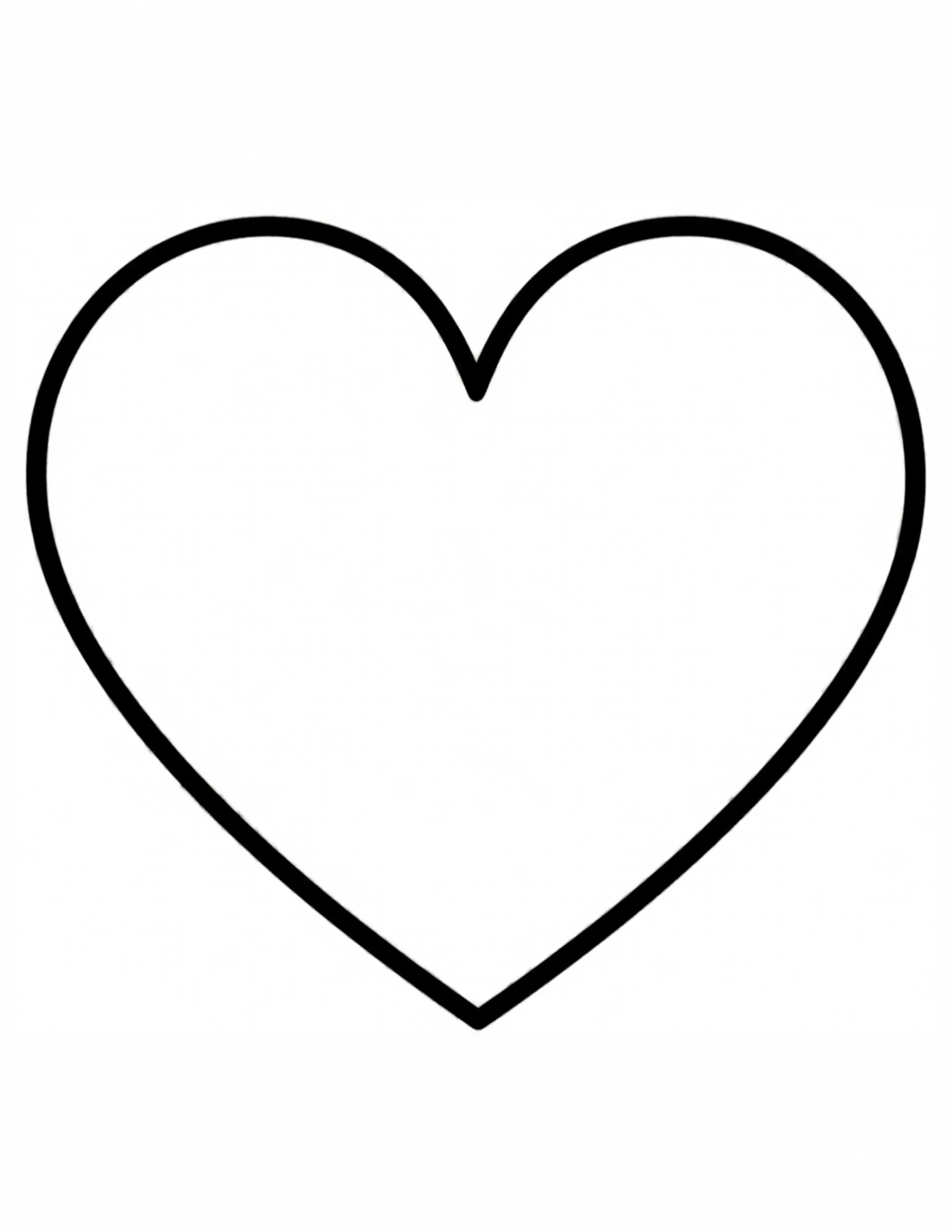A big bold-outlined heart on a white coloring page.